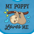 thumbnail image 4 of Inktastic My Poppy Loves Me with Sloth and Hearts Boys or Girls Baby Bib, 4 of 4