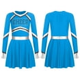 thumbnail image 5 of Miutii Kids Glittery Letter Printed V Neck Dress High School Girls Cheerleading Dance Dresses Sky Blue 10, 5 of 9