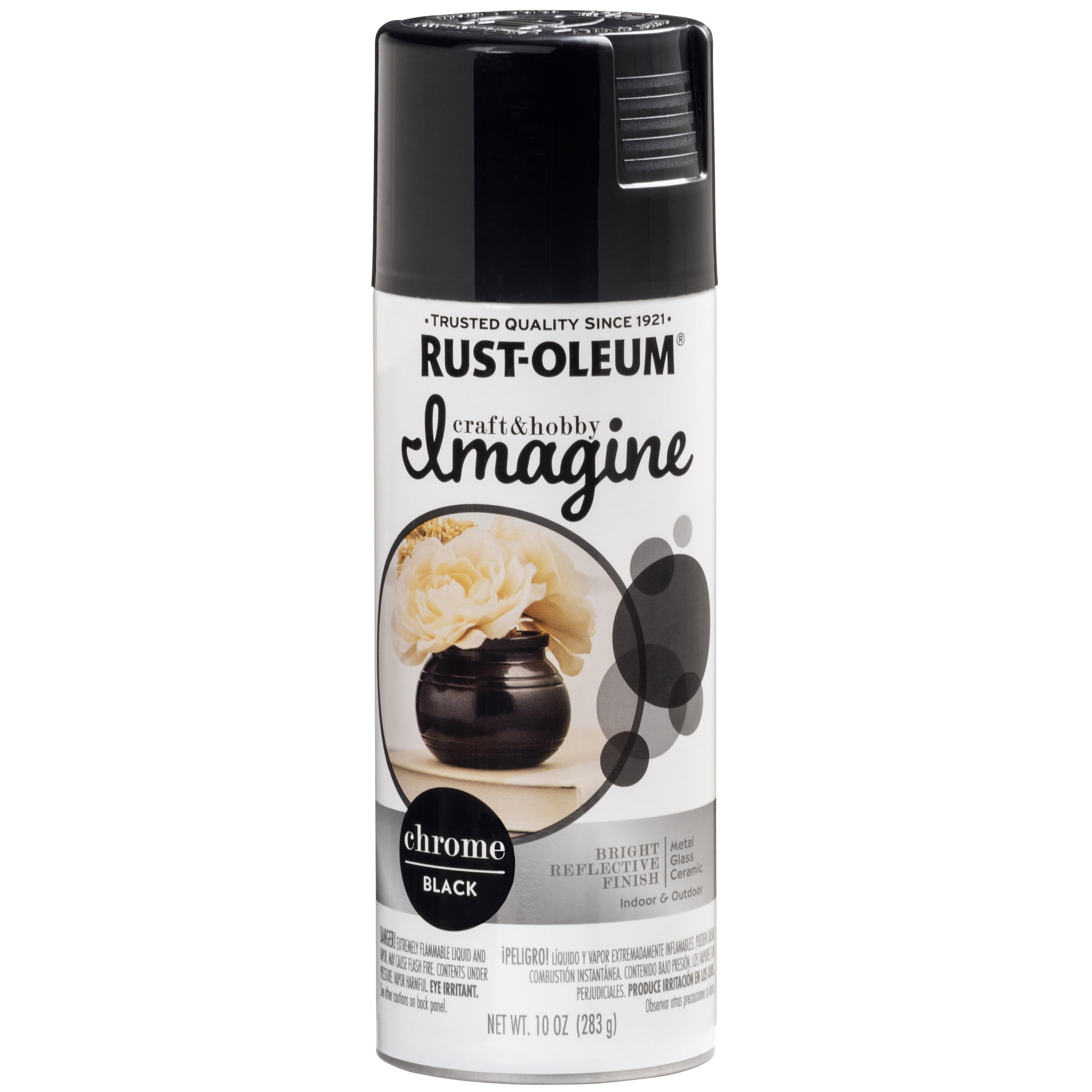 4 Pack, Black, Rust-Oleum Craft & Hobby Chrome Imagine Chrome Spray Paint- 353333, 10 oz.