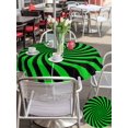thumbnail image 5 of Outdoor Tablecloth with Umbrella Hole for Patio/Picnic/Party/Camping, Green Black Waterproof Table Cloth Round Cover Washable, Farmhouse Striped Spiral Vortex Abstract (Dia 60"), 5 of 9