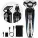 thumbnail image 1 of Máquina de afeitar eléctrica para hombre para hombres afeitadoras eléctricas recargables de afeitar, inalámbricas, IPX7, resistente al agua, seco mojado, 3 en 1, afeitadoras rotatorias para barba, nar, 1 of 5
