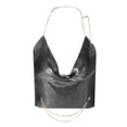 thumbnail image 4 of Top corto sin tirantes con lentejuelas para mujer - Diseño con tirantes metálicos - Top sexy para fiestas/discotecas - Material de poliéster, 4 of 4