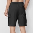 thumbnail image 4 of Kids Quick-Dry Cargo Shorts, Drawstring Waist, Lightweight Multi-Pocket Shorts for Summer and TravelBlack120, 4 of 7