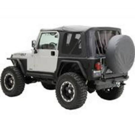 Smittybilt 2007-2009 Jeep Wrangler JK 2 Door Soft Top OEM Replacement With Tinted Windows Black Diamond