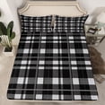 thumbnail image 2 of Homewish Classic Checkered Bed Sheets,Modern Aesthetic Art King Sheets,White Black Gray Sheet Set For Boys Kids,Super Cozy Room Decor,4 Pieces, 2 of 7