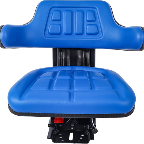JERFIT Tractor Seat with Suspension, 5-Position Tilt & Slide, Heavy-Duty Steel Frame, 265 lbs Capacity, Blue Vinyl Padded Seat for Enhanced Comfort