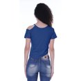 thumbnail image 3 of Moomaya Womens Sequin Patch Top Sassy Asymmetrical One Shoulder Tshirt Casual Crop Top, 3 of 8