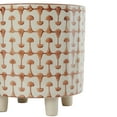 thumbnail image 4 of Creative Co-Op Footed Stoneware Planter with Abstract Print, Rust and White, 4 of 6