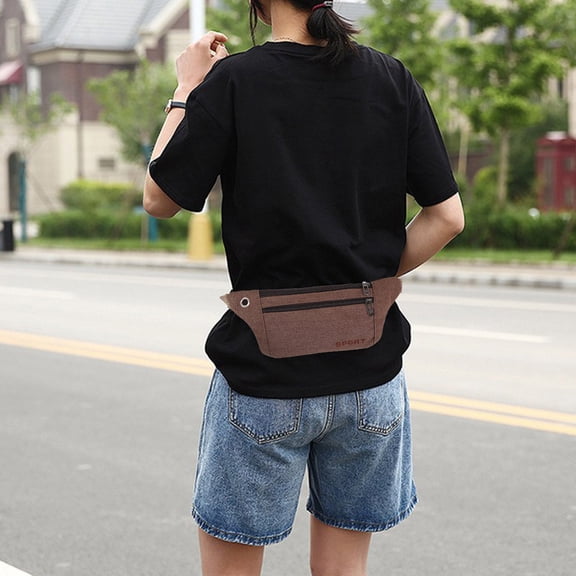 Kugisaki Sling Bag for Men & Women Travel Wallet Bag for Cell Phone Belt Bag Crossbody Bag With Headphone Hole for Travel Walking Running Hiking Cycling