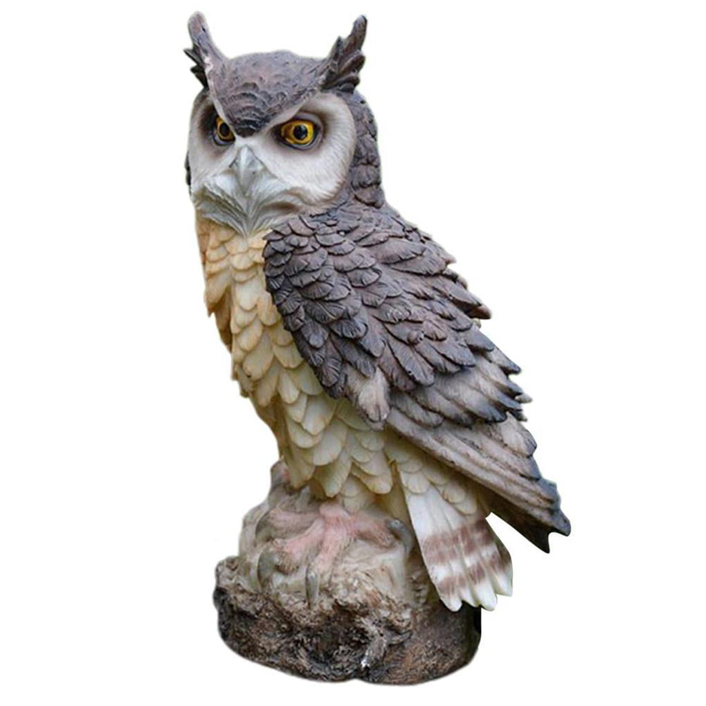 Owl Statue Decor Outdoor Garden Home Resin Figurine Ornaments Decoratoin 