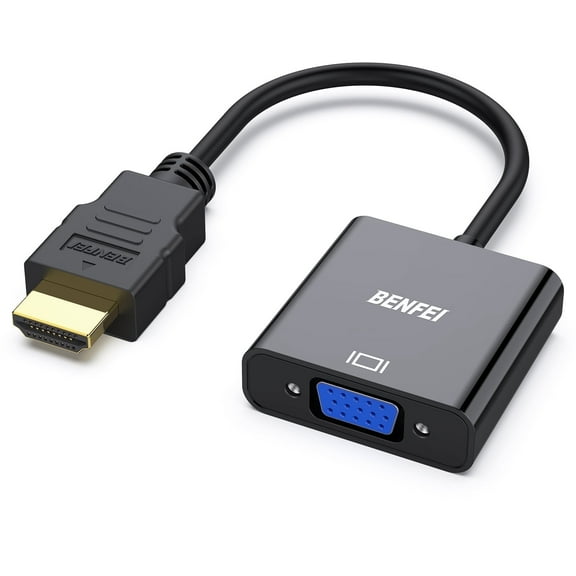 BENFEI HDMI to VGA Adapter (Male to Female), Gold-Plated ,Black