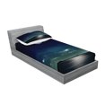 thumbnail image 2 of Ambesonne Ocean Fitted Sheet & Pillow Sham Set, Full Moon in the Sea, Twin, Black Navy, 2 of 2