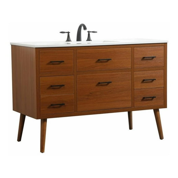 48 inch single bathroom vanity in teak