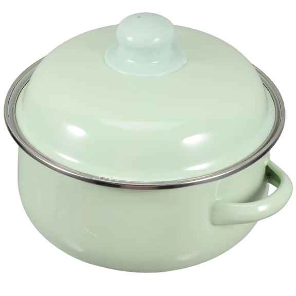 PTOOTP Vintage Green Enamel Soup Pot Nonstick Kitchen Cookware and Stylish