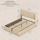 thumbnail image 4 of Cama elevable con espacio de almacenamiento, estructura de cama tapizada con cabecera moderna con respaldo alto, soporte de listones de madera, soporte hidráulico, no necesita somier, 4 of 8