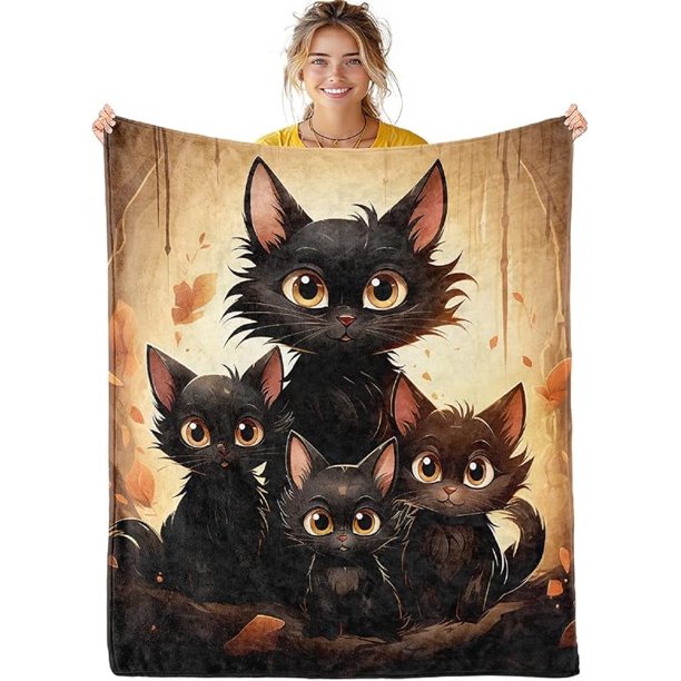 Manta de gato - Manta de gato arcoíris Manta de gato arcoíris para habitación de niñas Manta de regalo de gato arcoíris Navidad Halloween Día de San Valentín Pascua Adolescente Niño Regalo 