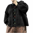 thumbnail image 1 of Women's Winter Casual Knit Sweater with Round Neck, Buttoned Cardigan Design, Loose Fit for Oversized Comfort, 1 of 7