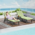 thumbnail image 2 of XXLYY Chaise Lounge Cushions Outdoor, Water-Resistant Patio Lounge Chair Cushion with Ties and Pillows, 3'' High-Density Foam Lounge Replacement Cushion for Lawn Pool, 2 of 6