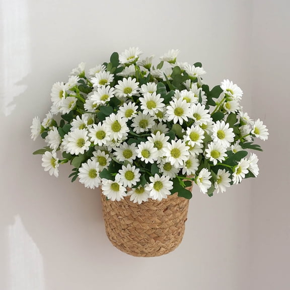 Ycandiee Daisy Artificial Flowers for Outdoors Decoration, Fake Plants Flowers Bouquet Faux Flowers for Outdoor Planter, Look Real UV Resistant Silk Flowers for Outside Front Door Porch Patio