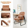 thumbnail image 5 of CLATINA Big & Tall 500 lb. Guest Chair, PU Leather Office Reception Chairs with Sled Base, Desk Chair No Wheels for Waiting Room Conference Lobby Computer Living Room, Brown, 4 Pack, 5 of 6