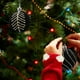 thumbnail image 5 of 6CM Flocked Christmas Balls Hanging Balls Glitter Plastic Balls Christmas Tree Ornament Set Of Four, 5 of 6