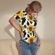 thumbnail image 3 of Fotbe Cute Cow Print Sunflower B Body de Mujer con Cuello Redondo y Mangas Cortas, Sin Mangas Ajustado, Suave, Cómodo y Básico-Large, 3 of 7