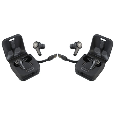 Restored 2 Pack JLab JBuds Air Executive True Wireless Bluetooth Earbuds with Charging Case - Black - (Refurbished)