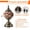 6166-D4, variant on Moroccan Portable Desk Lamp, Mosaic Glass Halloween Night Light, 3600mAh Battery-Powered Wireless Decor Lamp, Bulb Included for Bedroom Living Room Patio Halloween Party