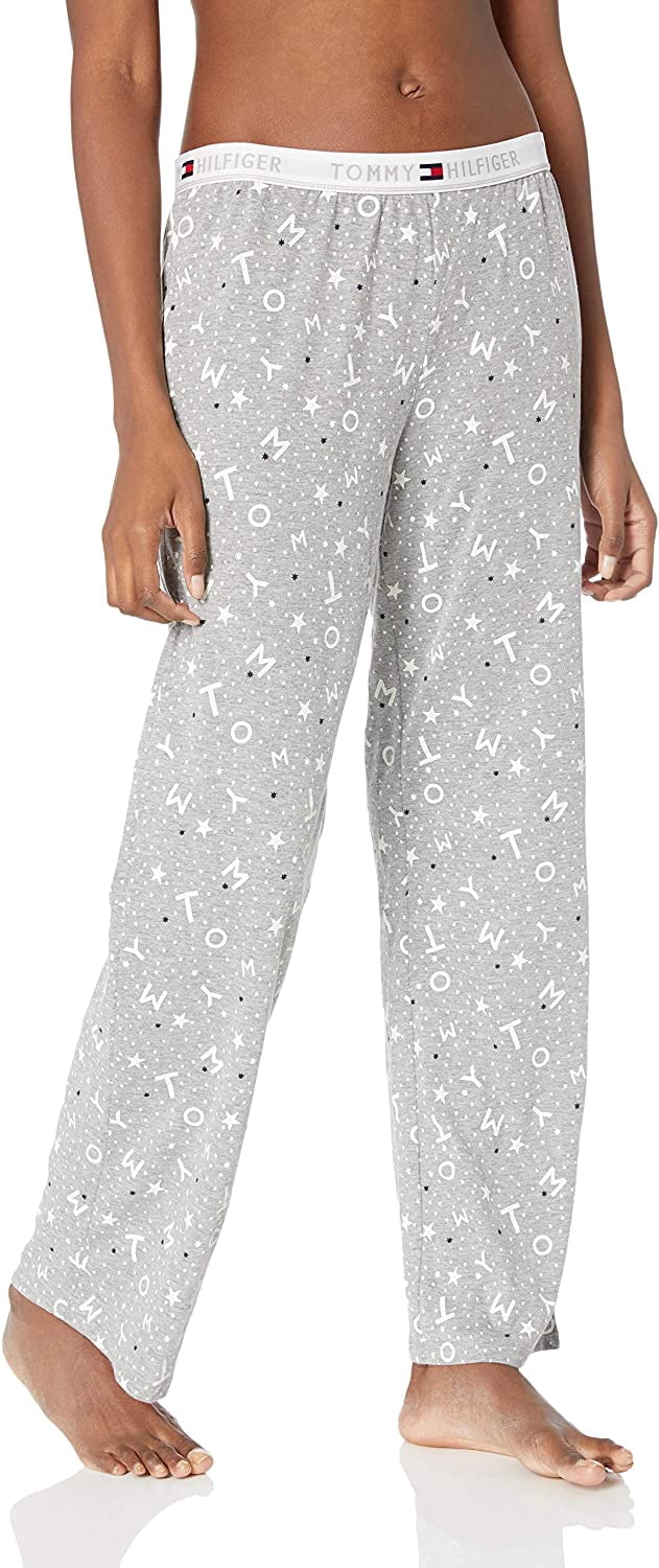 Tommy Hilfiger Women's Top with Flannel Bottom Pajama Set Pj, Heather