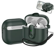 Dteck for AirPods 4th Gen Case with Phone Stand, Auto Open Secure Lock Cover Compatible with AirPods 4 (2024) with Lanyard, Full Body Drop Protective Cover for Men Women,Armygreen