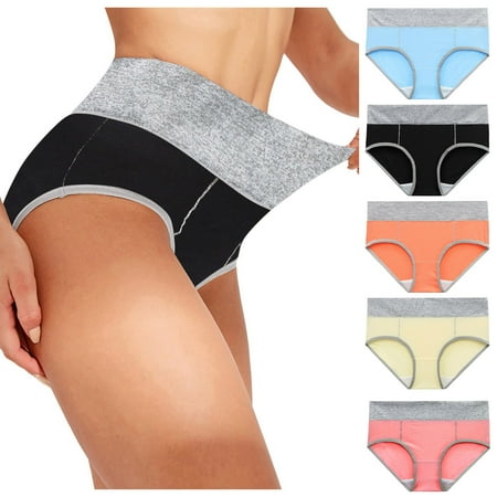 GZWYHT Underwear Women Pack Clearance Cotton Underwear Women Solid Color Patchwork Briefs Panties Underwear Knickers Bikini Underpants Plus Size Underwear Panties for Women Seamless Underwear