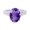Amethyst, variant on 1 Carat Oval LAB GROWN Ruby and LAB GROWN Diamond Engagement Ring (0.5ct Center, AAAA Heirloom Quality) RISV01W7AM 14K White Gold