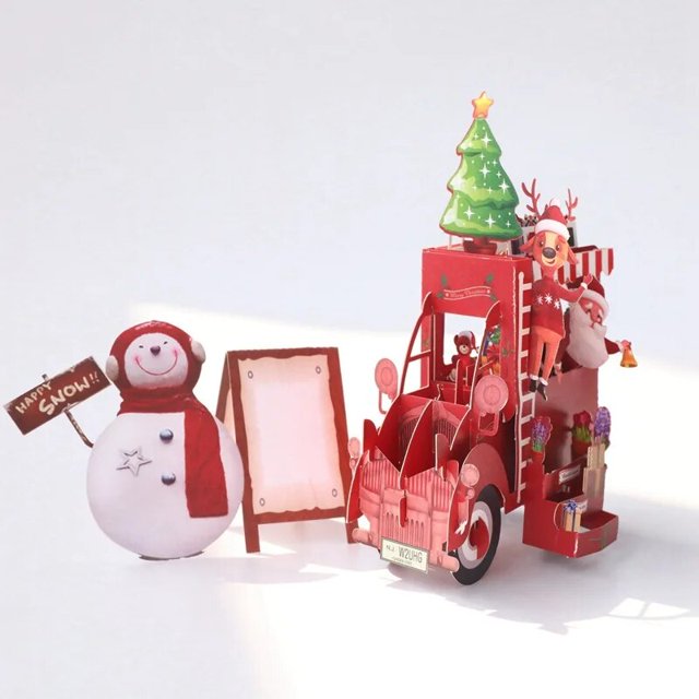 Tarjeta de felicitación de Navidad Pop UP Santa 3D, tarjeta de felicitación de Año Nuevo, invitaciones de fiesta, regalos, tarjeta de visita, suministros postales nuevos