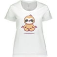 thumbnail image 3 of Inktastic Meditating Sloth Women's Plus Size T-Shirt, 3 of 5