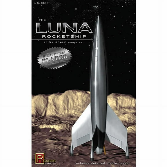 Luna Rocketship Silver Finish 1/144 Scale Plastic Model Kit Pegasus