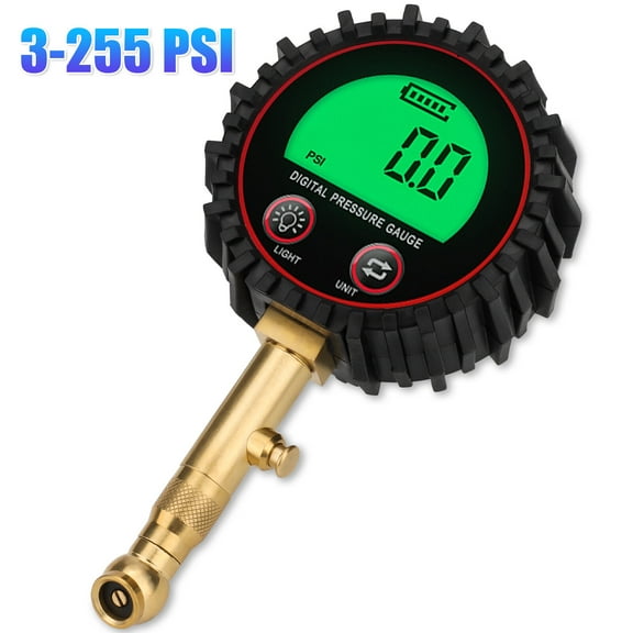LCD Digital Tire Air Pressure Gauge 3-255 PSI Accurate for Trucks Cars RVs Bikes