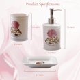 YIXINGCHEN Bathroom Accessories Set, 4 Pcs Carnation White Ceramic