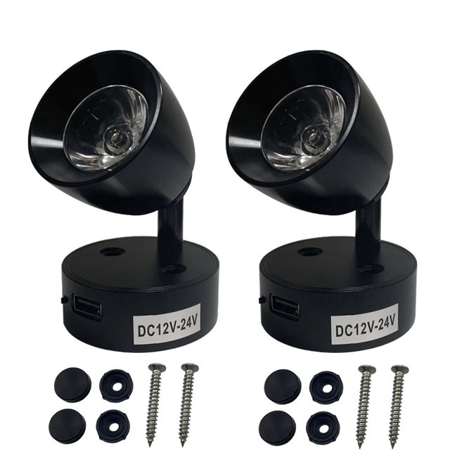 Luz de lectura para RV de 12 V, luz táctil con atenuación continua, carga de teléfono móvil, iluminación para yate RV, luz LED para RV, compatibilidad versátil.
