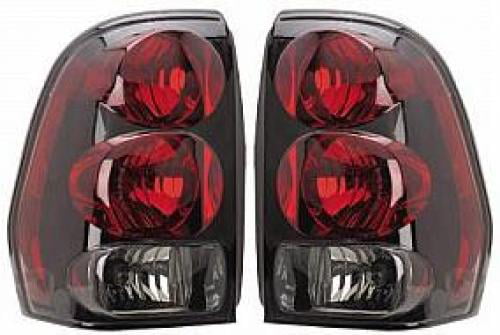 Brock Replacement Driver and Passenger Set Tail Lights with Connector Plate Compatible with 2002-2009 Trailblazer 15131578 15131579 