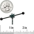 thumbnail image 2 of Body Candy 14G Black PVD Stainless Steel Helix Palm Tree Dangle Industrial Barbell 1 1/2, 2 of 3