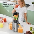 thumbnail image 2 of SMALLHOO Juicer Machines, 5.3" Wide Feed Chute Cold Press Juicer for Whole Vegetables & Fruits, High Juice Yield, BPA Free (Slivery), 2 of 7