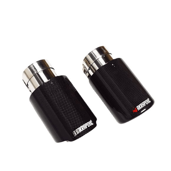 Tubo de escape modificado de fibra de carbono, doble salida, universal, de gran diámetro, de acero inoxidable