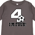 thumbnail image 4 of Inktastic 4th Birthday Soccer 4 Year Old Boys or Girls Long Sleeve Toddler T-Shirt, 4 of 5