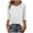 White, variant on TKLPEHG Womens 3/4 Sleeve Tops Crewneck Button Three Quarter Sleeve Shirt 3/4 Sleeve T Shirts Comfy Fashion Classic Solid Color Casual Loose Lightweight Blouses (Black,L)