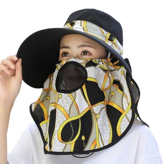 CYSFASHION Sun Hats for Women Outdoor Protection Foldable Floppy Breathable Wide Brim Visor Black