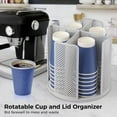thumbnail image 2 of Paper Cup and Lid Holder Organizer Cup Dispenser Countertop, 4 Compartment Disposable Coffee Cup Dispenser Plastic Cup Storage Organizer for Breakroom Coffee Station Bar Buffet Kitchen Cabinet, 2 of 7