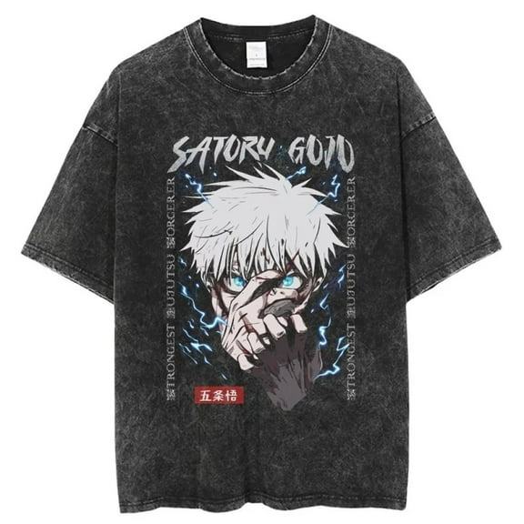 Jujutsu Kaisen Men's Cotton Summer T-Shirts Vintage Tee Loose Fit Short Sleeve Casual Tshirts for Men Women L