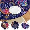 thumbnail image 4 of Boho Chic Decor Round Table Cover, Colorful Floral Pattern with Elastic Hem, Fits 52 54 56 Inch Tables for Dining and Parties, 4 of 7