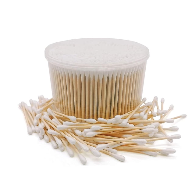 Hisopos de algodón de bambú de 1000 piezas, bastoncillos de algodón de madera biodegradables