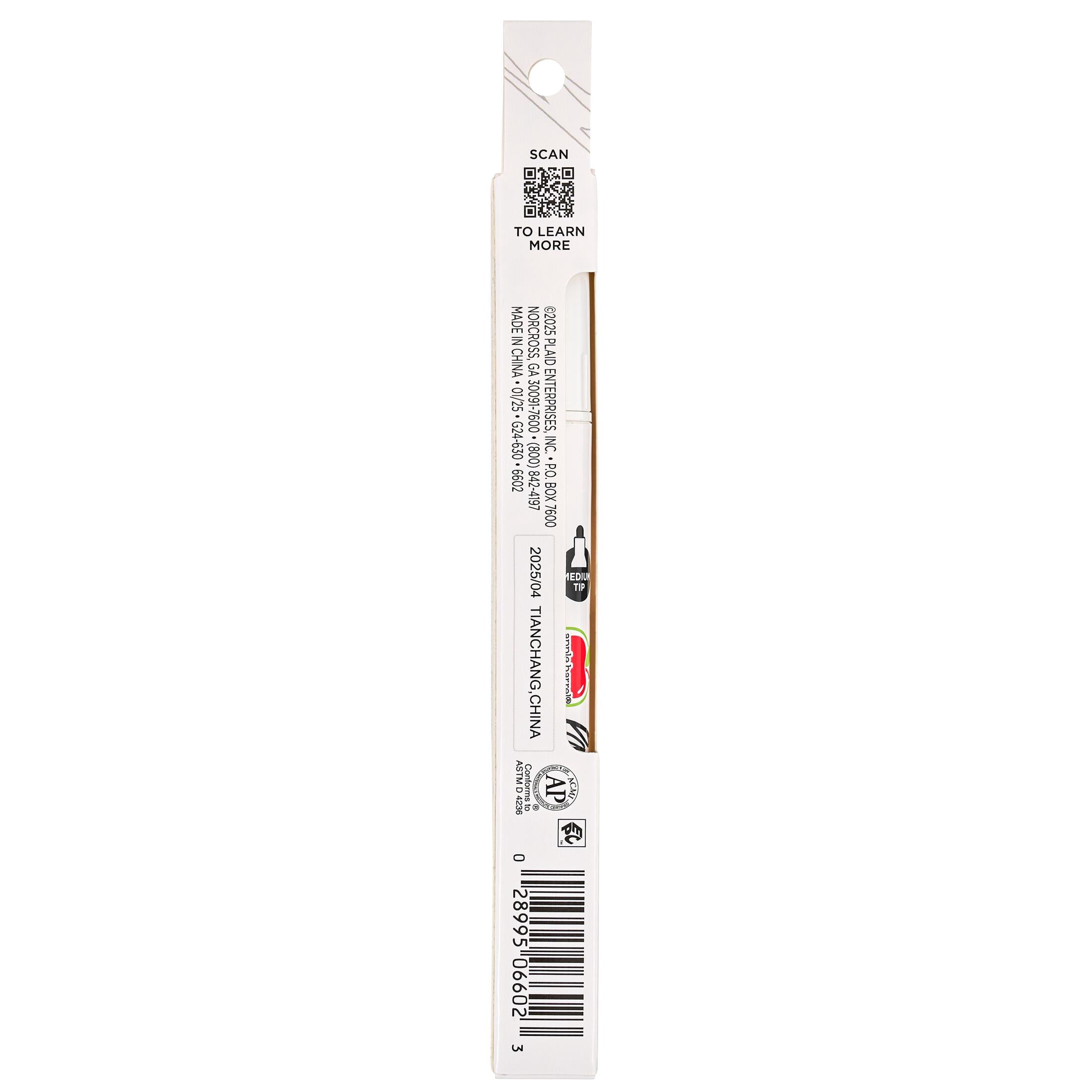 Apple Barrel Multi-Surface Medium Tip Paint Pen, White, 1 Piece